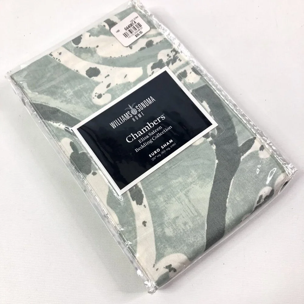 Williams Sonoma Chambers Elisa Sateen Euro Sham 100% Cotton 300-Thread Count 26